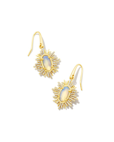 Grayson Sunburst Drop Earrings in Iridescent Opalite Illusion