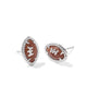 Football Stud Earrings in Orange Goldstone