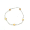 Signature Cross Small Gold Pattern 2mm Bead Bracelet