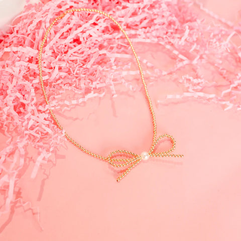 Gold Bow Necklace