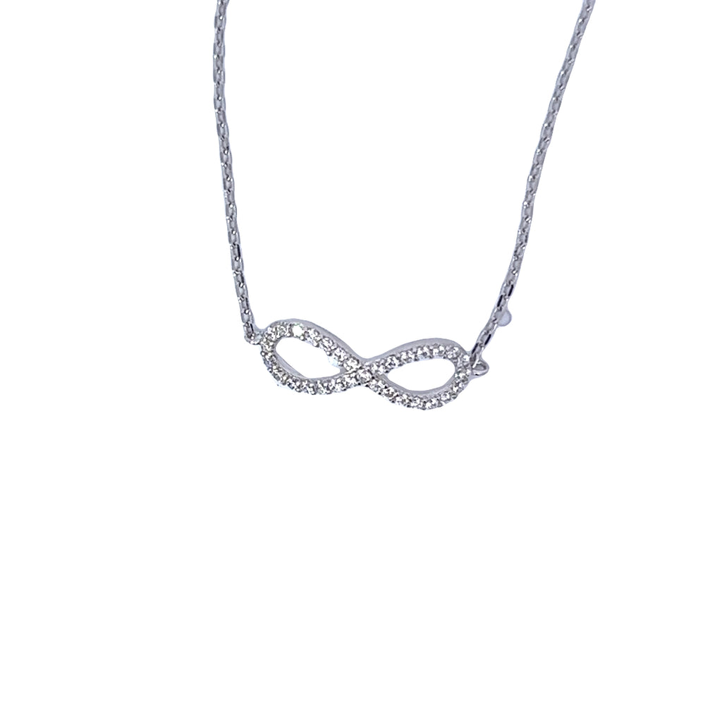 Sterling Silver CZ Infinity Bolo Bracelet