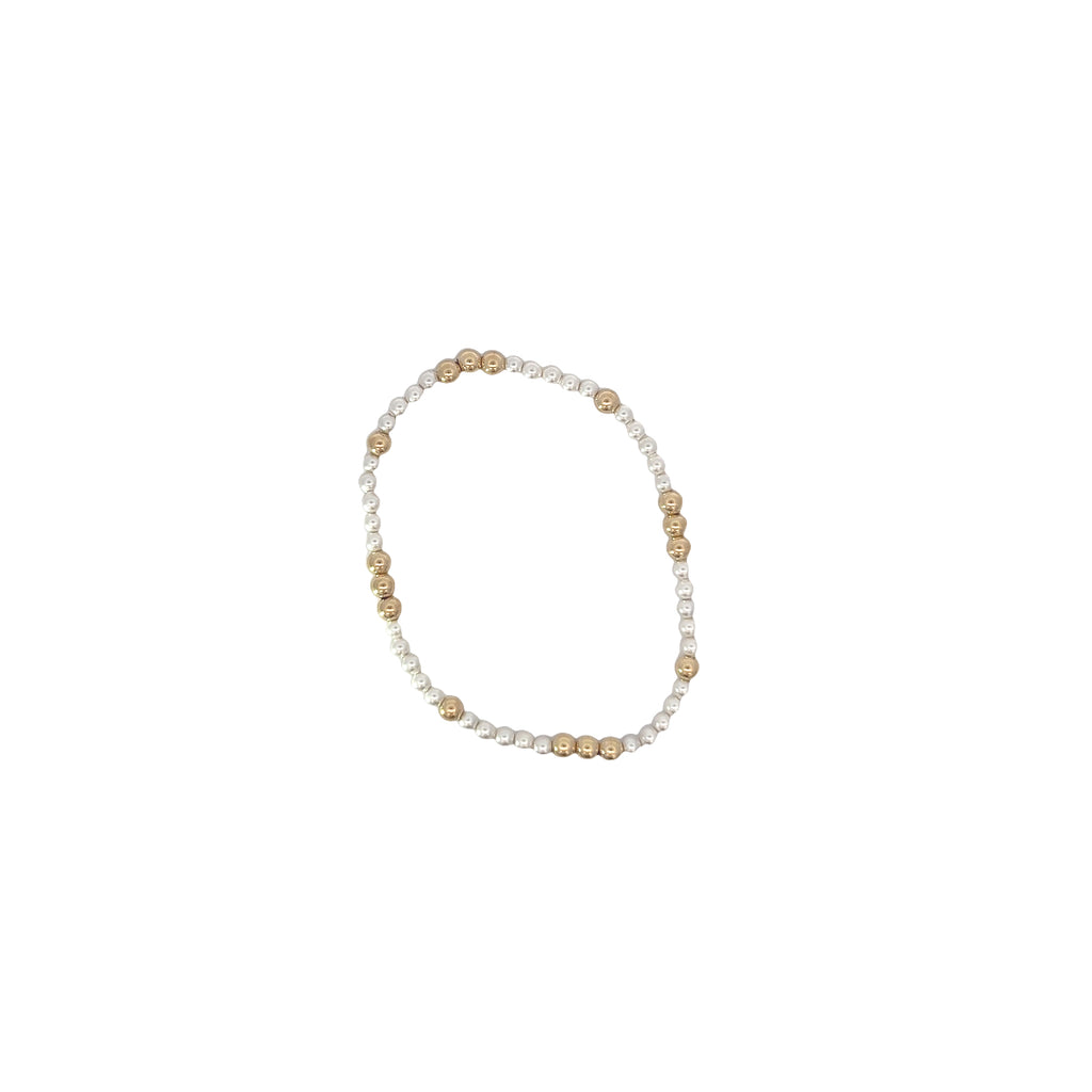 Classic Gold 2mm Bead Bracelet - Respect Gold Charm (A)