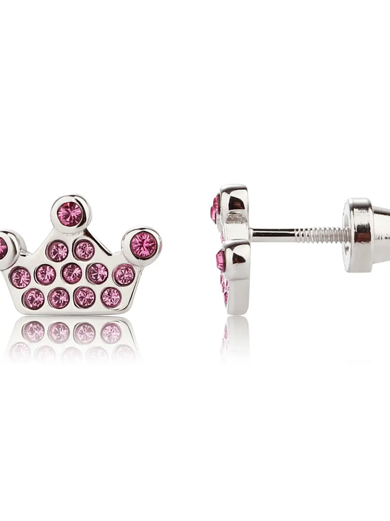 Pink Tiara Stud Earrings