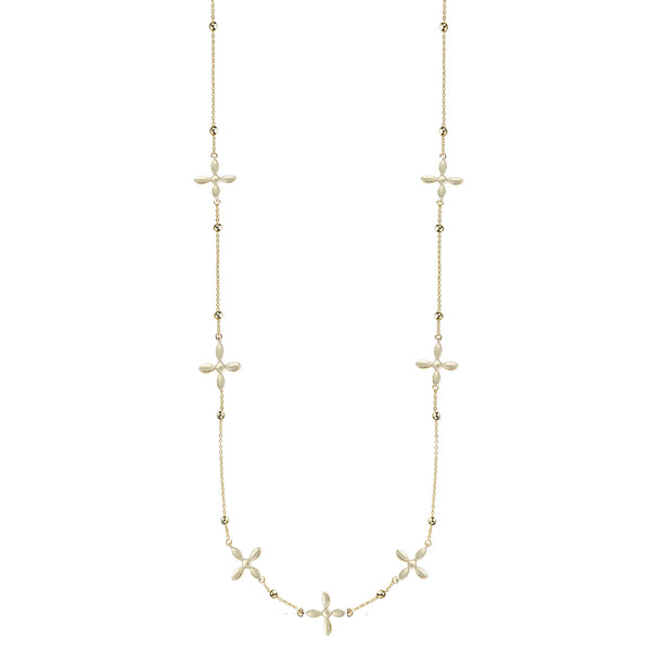 Gold Cross Station Necklace