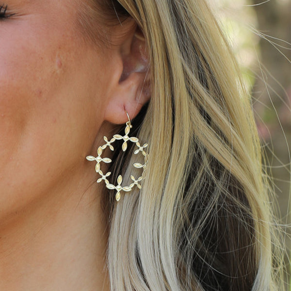 Radiant Cross Drop Earrings