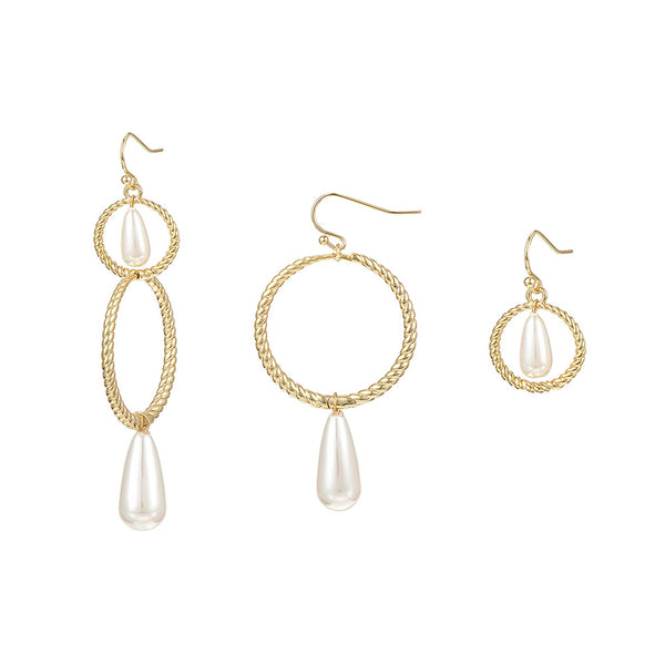 Sea Breeze 3 in 1 Pearl Drop Earrings