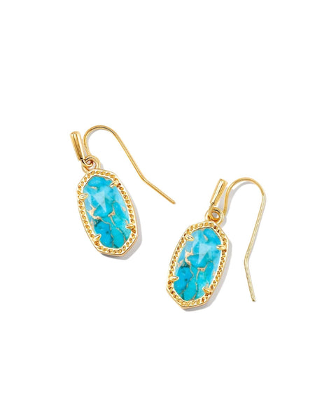 Lee Earrings in Gold Bronze Veined Turquoise