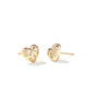 Holland Heart Stud Earrings in White Crystal