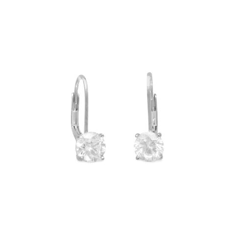 CZ Drop Leverback Earrings