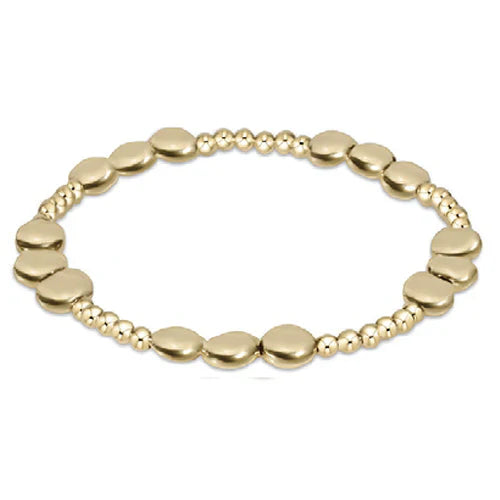 Honesty Joy Pattern 6mm Bead Bracelet in Gold