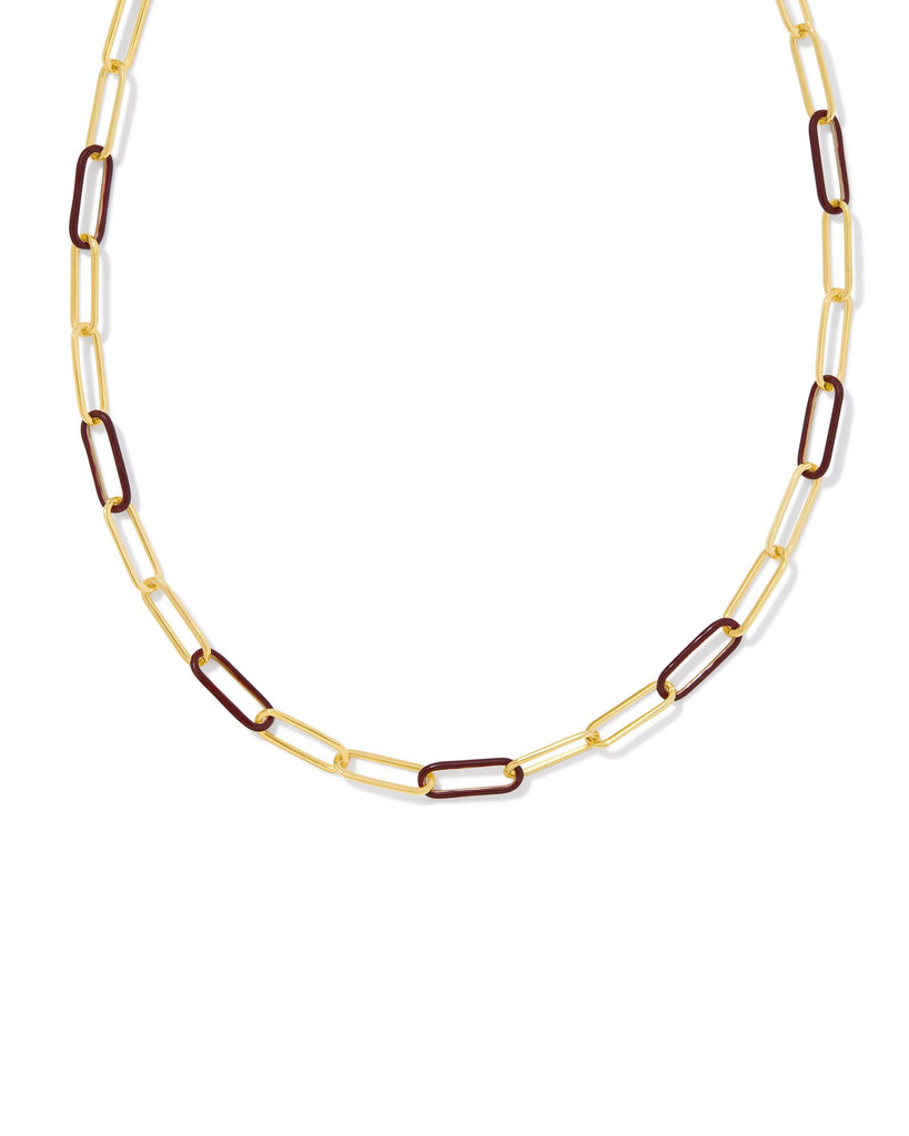 Ainsley Convertible Chain Necklace in Burgundy Enamel