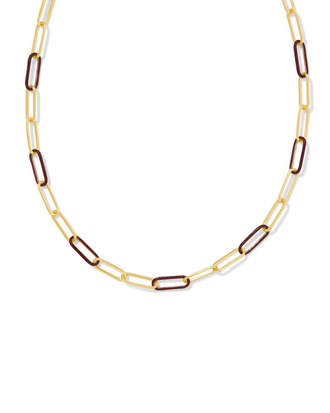 Ainsley Convertible Chain Necklace in Burgundy Enamel