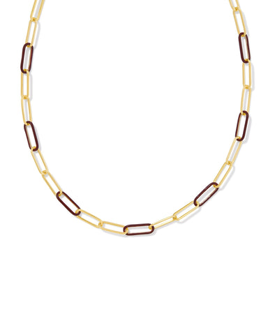 Ainsley Convertible Chain Necklace in Burgundy Enamel