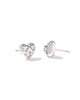 Holland Heart Stud Earrings in White Crystal