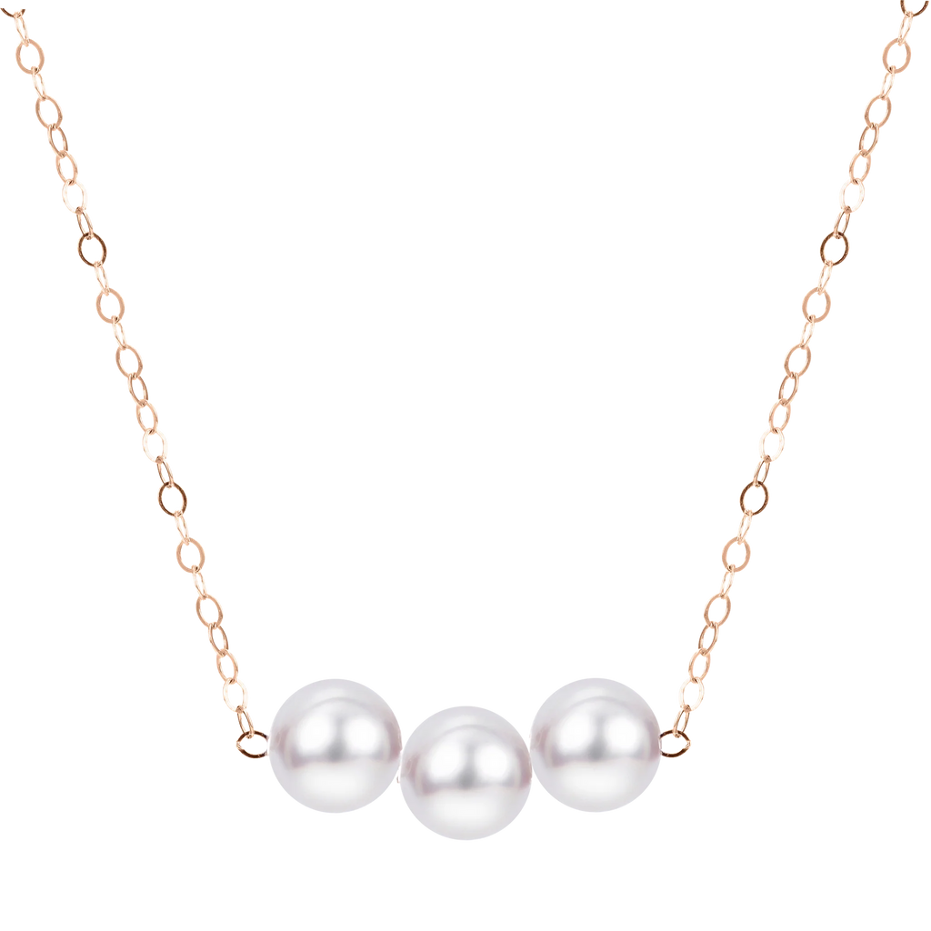 Three Pearl By Pearl Necklace | Akoya