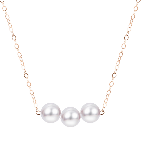 Three Pearl By Pearl Necklace | Akoya