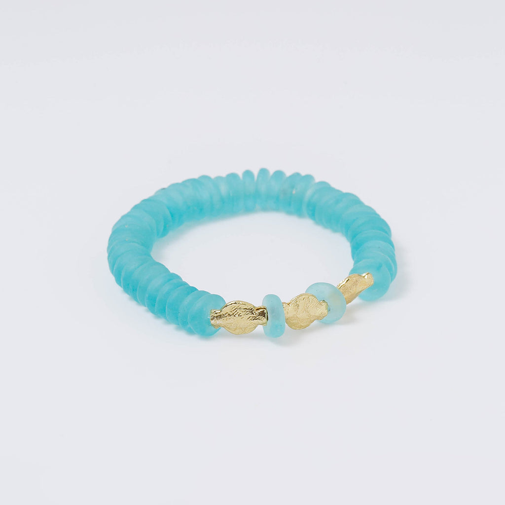 Coastal Grit Caribbean Aqua Seascape Bracelet