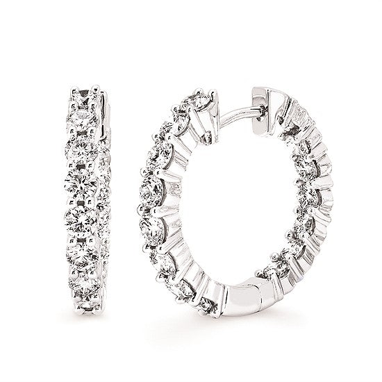 Lab Created Diamond In & Out Hoop Earrings