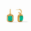 Cheval Hoop & Charm Earring in Iridescent Emerald Green