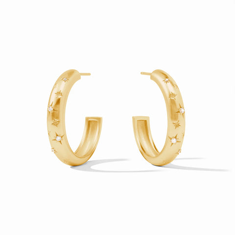 Luna Stone Hoop Earrings