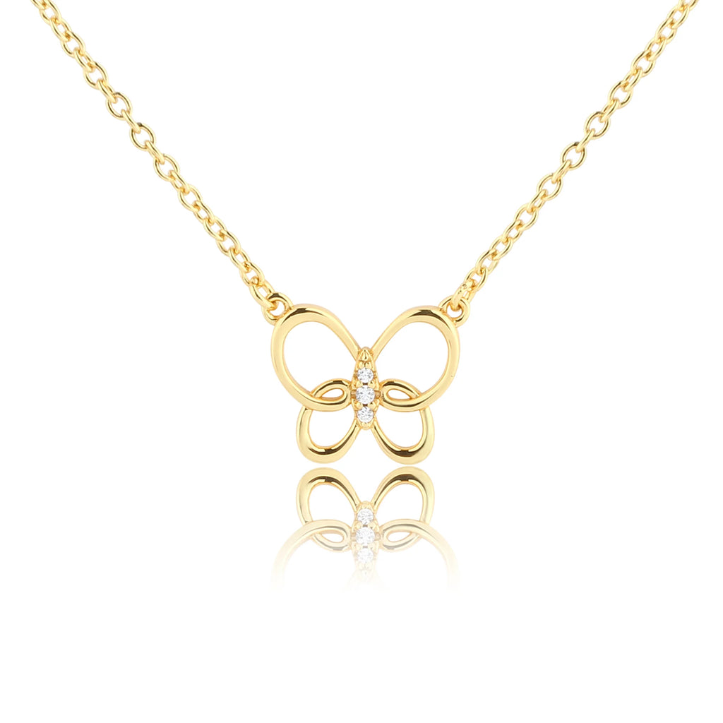 Gold Plated Kids Butterfly Necklace