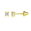 Stud Earrings with Clear CZ