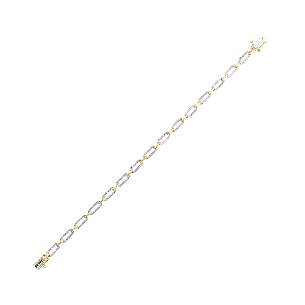 Diamond Paperclip Link Bracelet