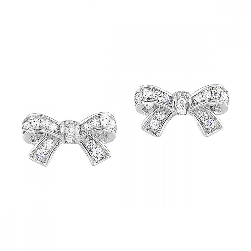 Diamond Bow Stud Earrings