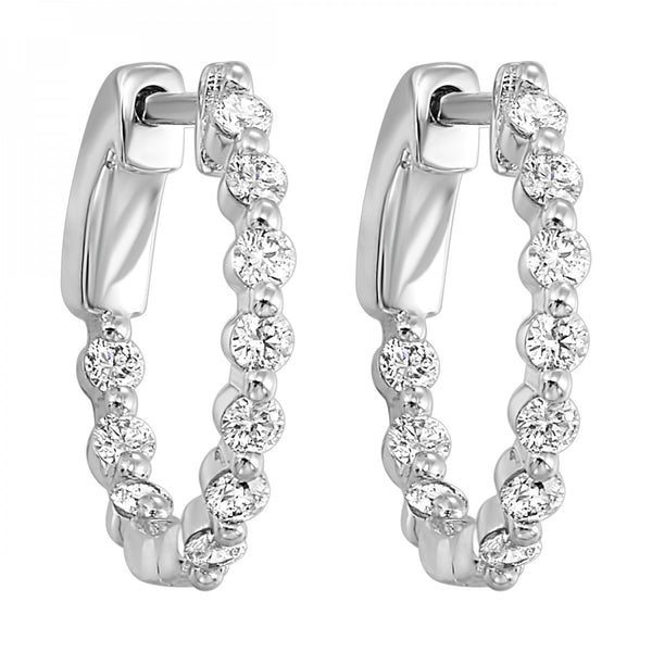 Floating Diamond Hoop Earrings