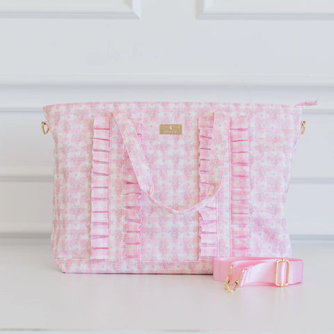 Ruffled Nylon Tote Bag