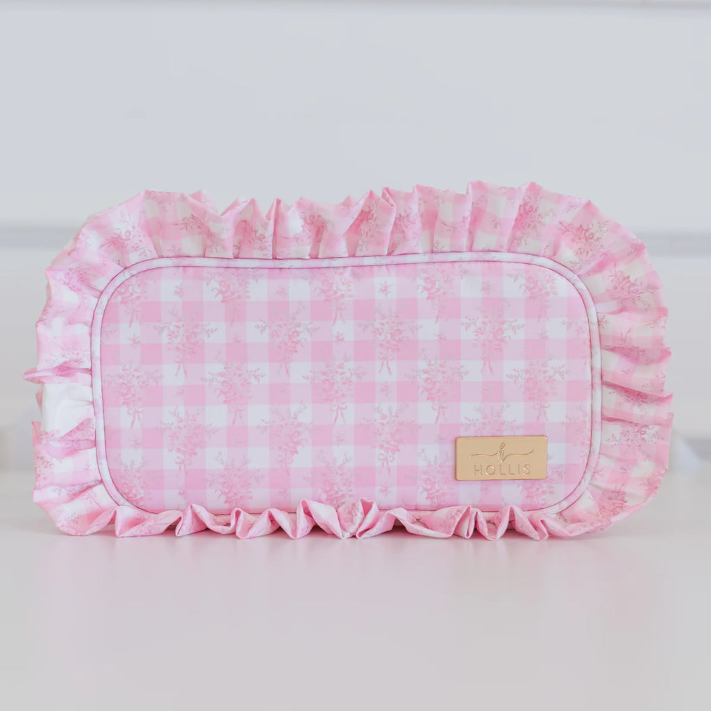 Ruffled Nylon Medium Pouch