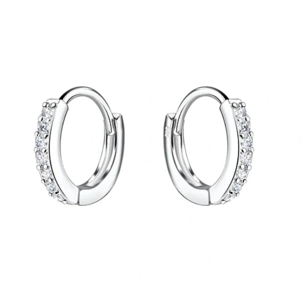 13mm Huggie Earring with CZ's