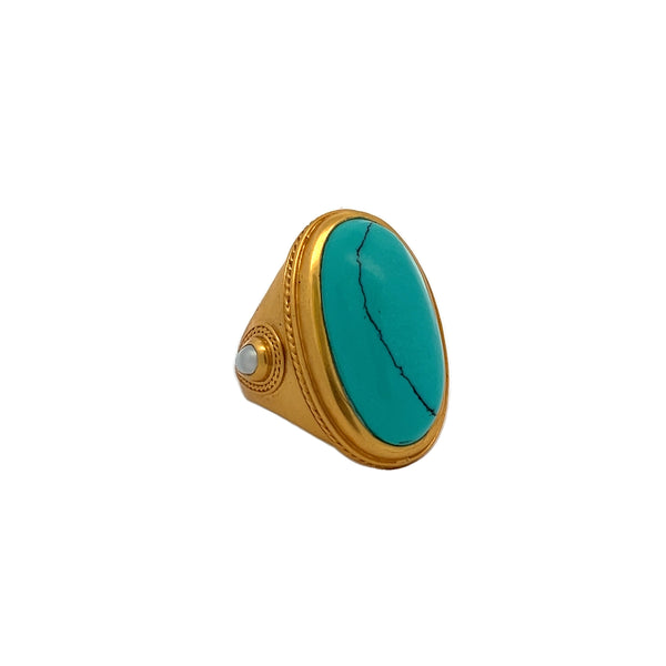 Cannes Statement Ring in Turquoise Blue