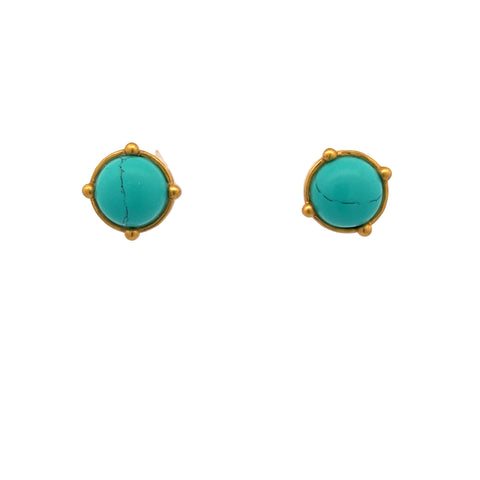 Honey Stud Earrings in Turquoise Blue