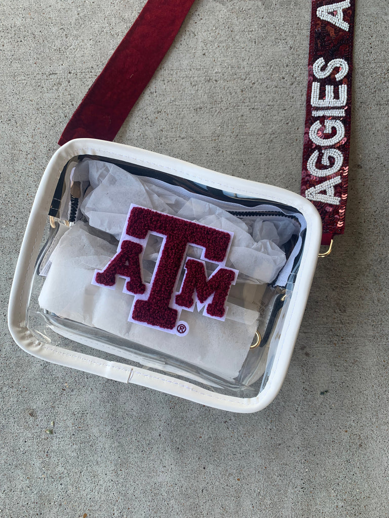 Texas A&M Varsity Patch Clear Crossbody