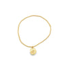 Classic Gold 2mm Gold Filled Stretch Bead Bracelet - Inspire Small Gold Cross Charm