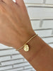 Classic Gold 2mm Gold Filled Stretch Bead Bracelet - Inspire Small Gold Cross Charm