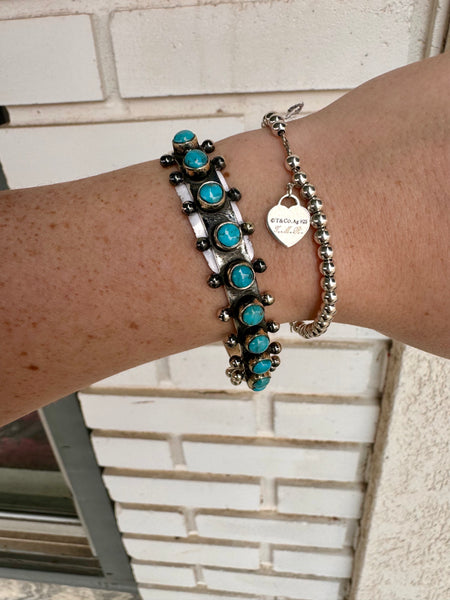 Turquoise Beaded Cuff Bracelet