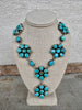 Lorenzo Juan | Navajo Handmade Turquoise Lariat Statement Necklace & Matching Earring Set