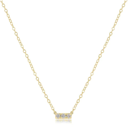 Diamond Significance Bar Pendant Necklace - THREE