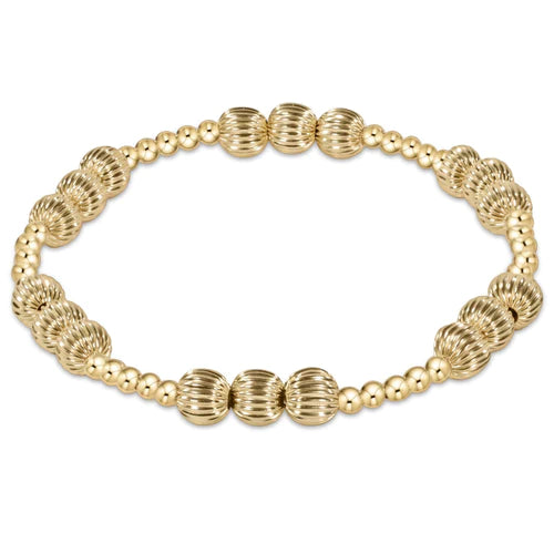 Dignity Joy Pattern Gold Filled Bead Bracelet - 6mm