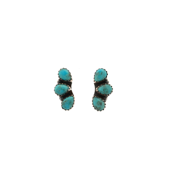 Turquoise Ear Climber Stud Earrings