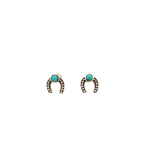 Turquoise Horseshoe Stud Earrings