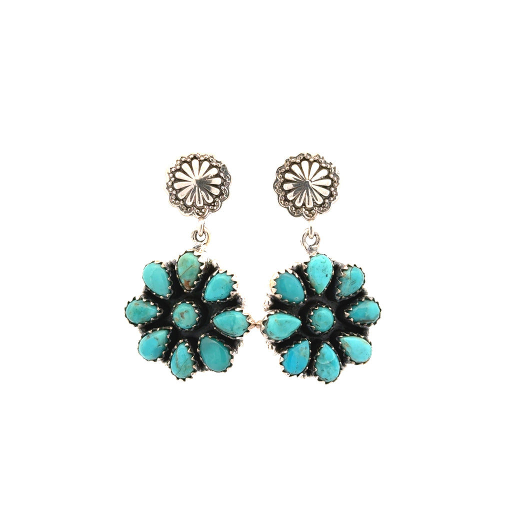 Concho Turquoise Drop Earrings