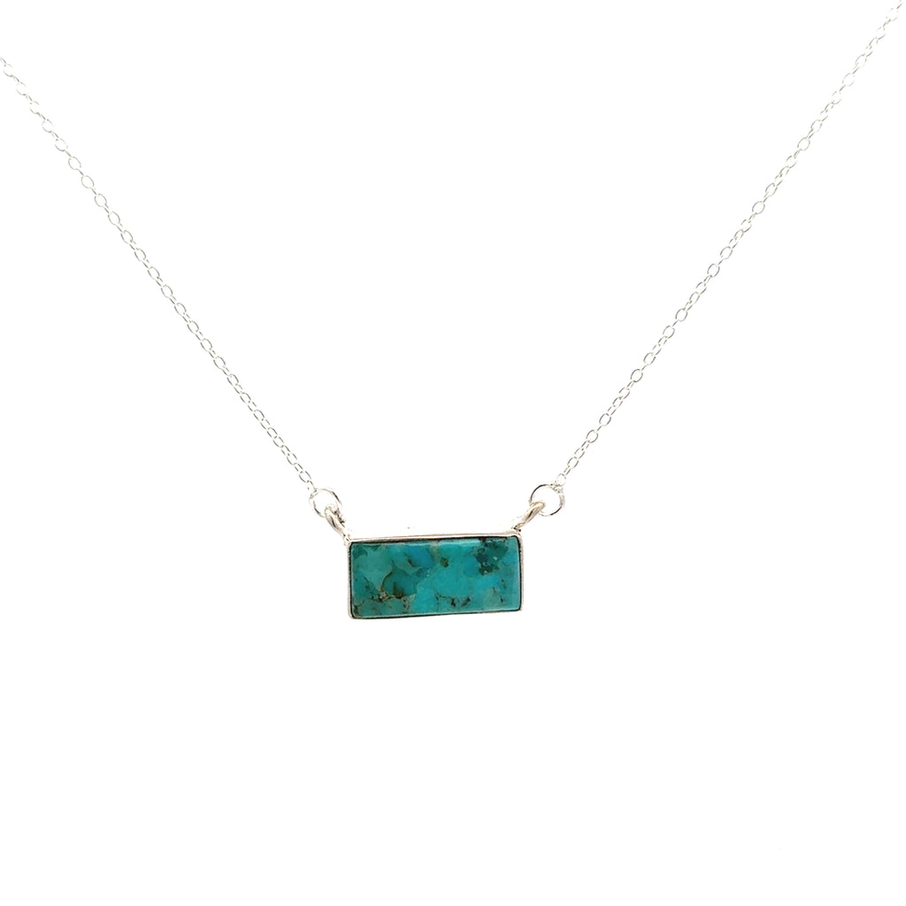 Turquoise Bar Pendant Necklace