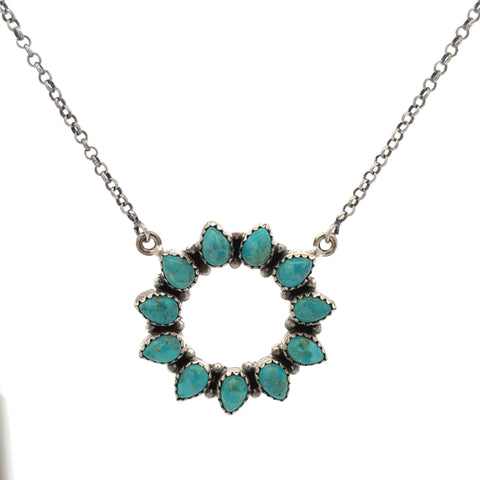 Turquoise Eternity Pendant Necklace