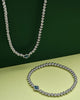 Abbie Silver Beaded Necklace in Light Blue Mother of Pearl