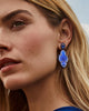 Abbie Enamel Frame Statement Earrings in Cobalt Illusion