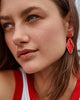 Abbie Gold Enamel Frame Statement Earrings in Red Illusion