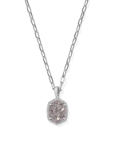 Daphne Silver Pave Frame Pendant Necklace